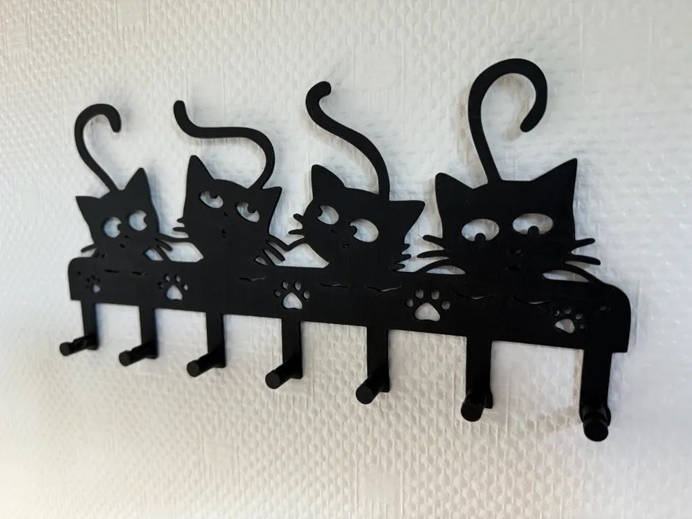 Porta-Chaves Gatinhos Decorativo de Parede | Organizador de Chaves | Design Moderno
