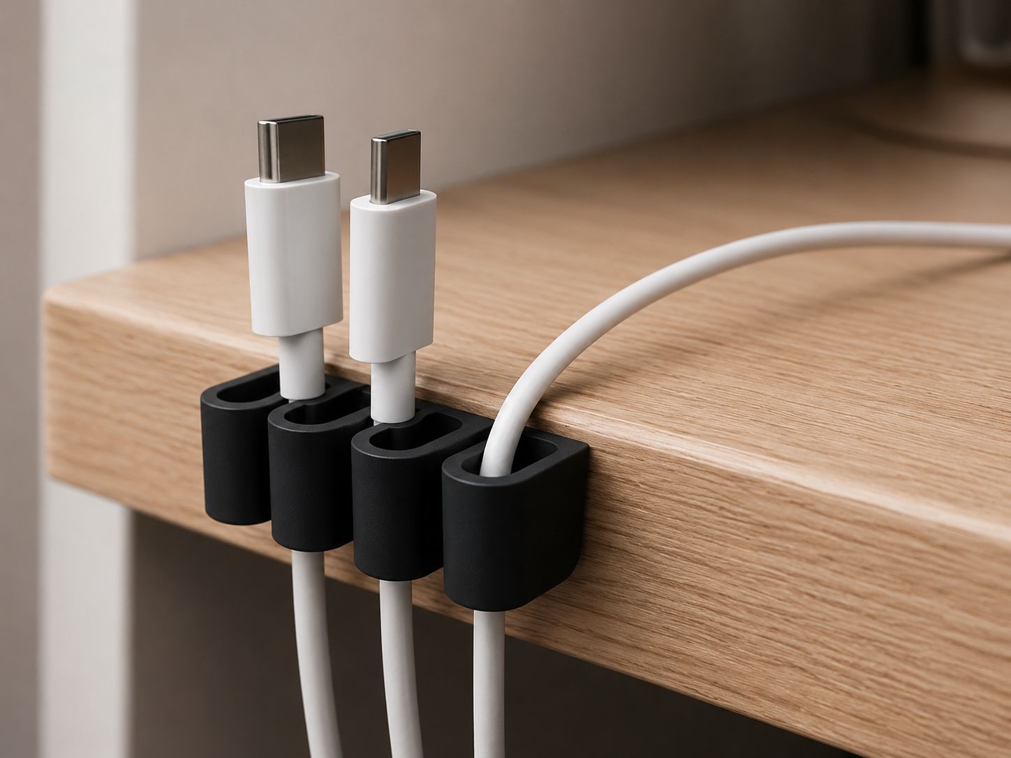 Organizador de Cabos 3 Posições | Suporte para Fios USB, Carregadores